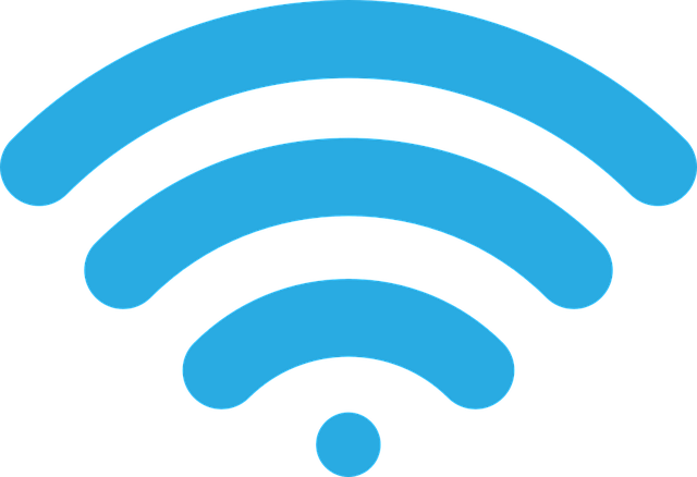 Blue wifi symbol